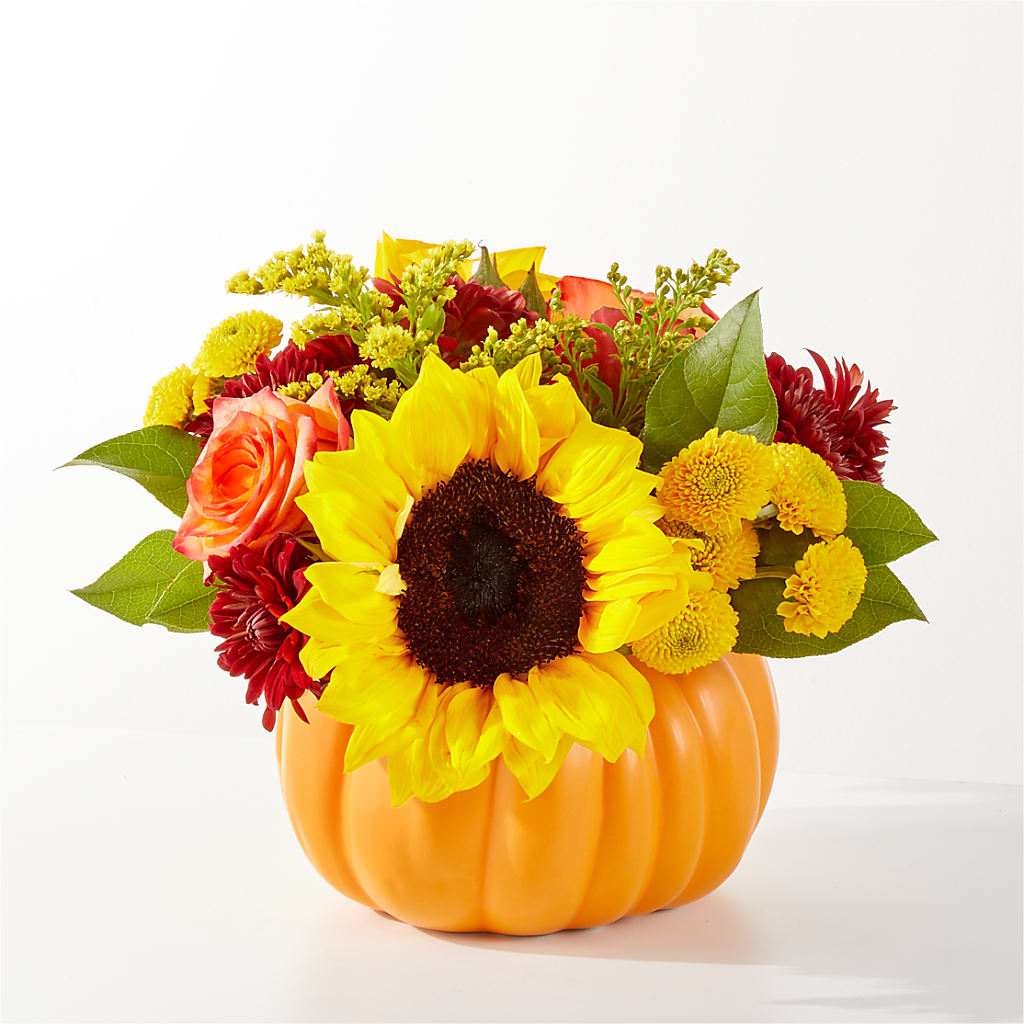 Golden Gourd Pumpkin Bouquet – White Eagle Flowers, Chicago IL