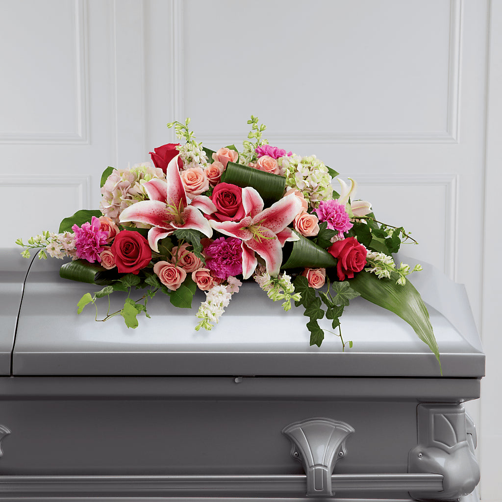 Splendid Grace Casket Spray – White Eagle Flowers, Chicago IL