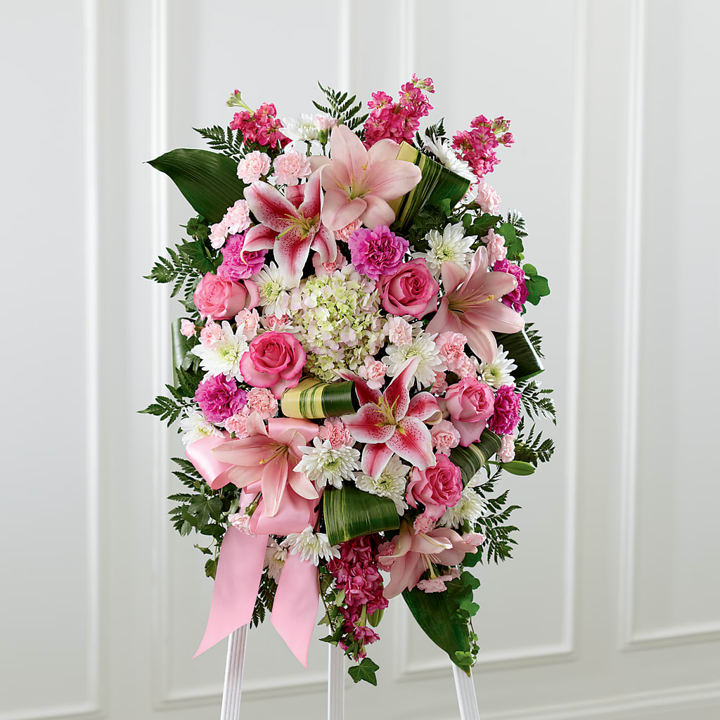 Comforting Standing Spray – White Eagle Flowers, Chicago IL