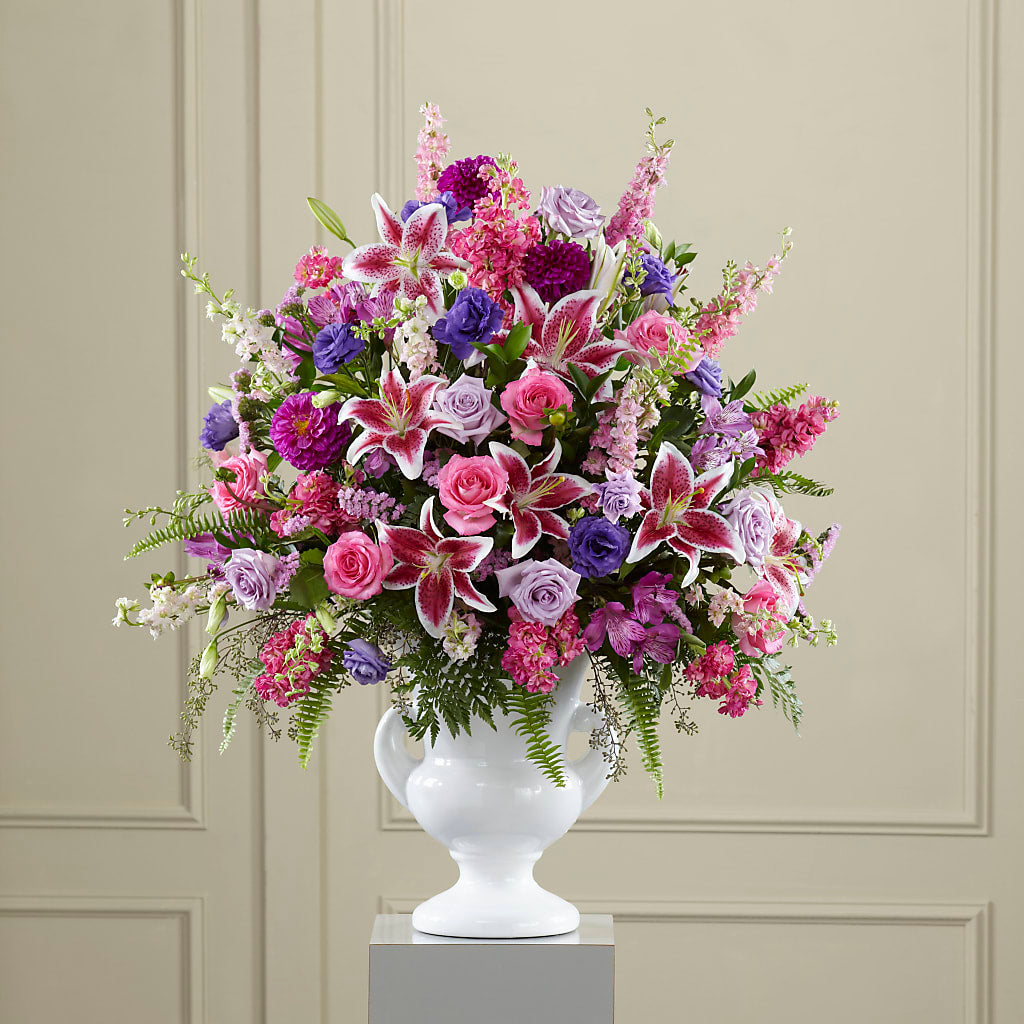 Peaceful Tribute Arrangement – White Eagle Flowers, Chicago IL