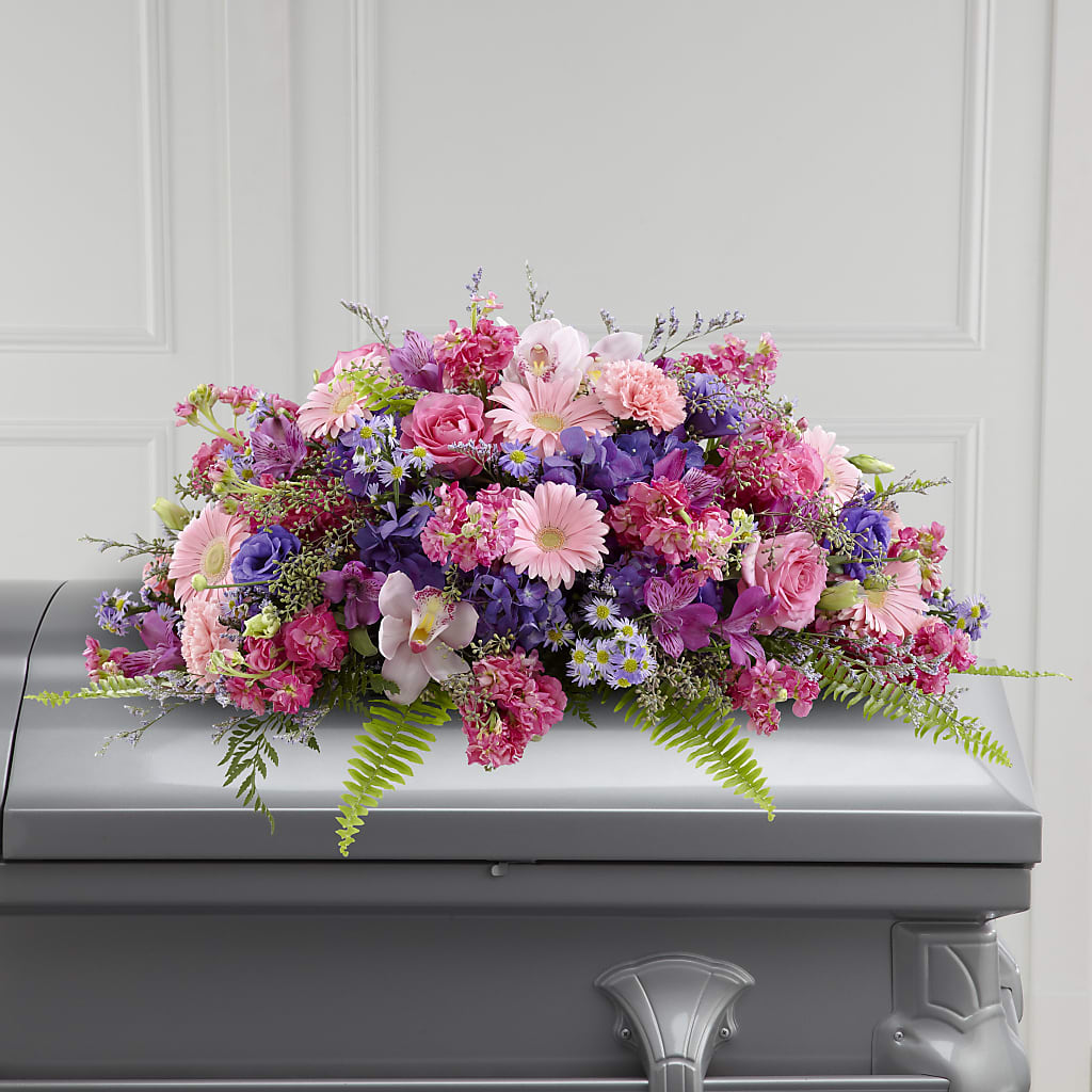 Glorious Garden Casket Spray – White Eagle Flowers, Chicago IL