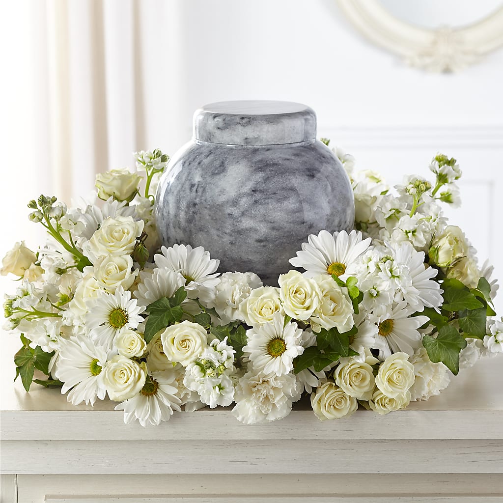 Timeless Tribute Cremation Adornment – White Eagle Flowers, Chicago IL