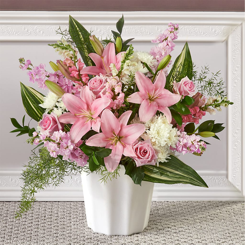 Simply Serene Floor Basket – White Eagle Flowers, Chicago IL