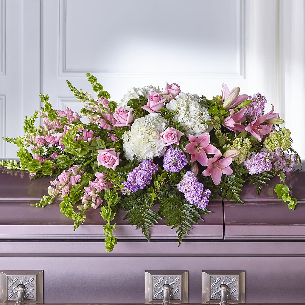 Life's Gratitude Casket Spray – White Eagle Flowers, Chicago IL
