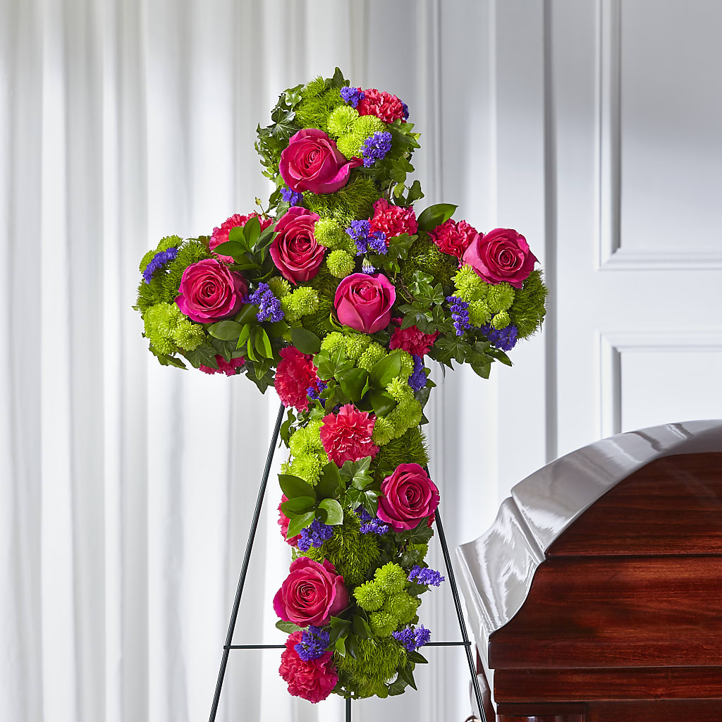 Tribute Rose Floral Cross – White Eagle Flowers, Chicago IL
