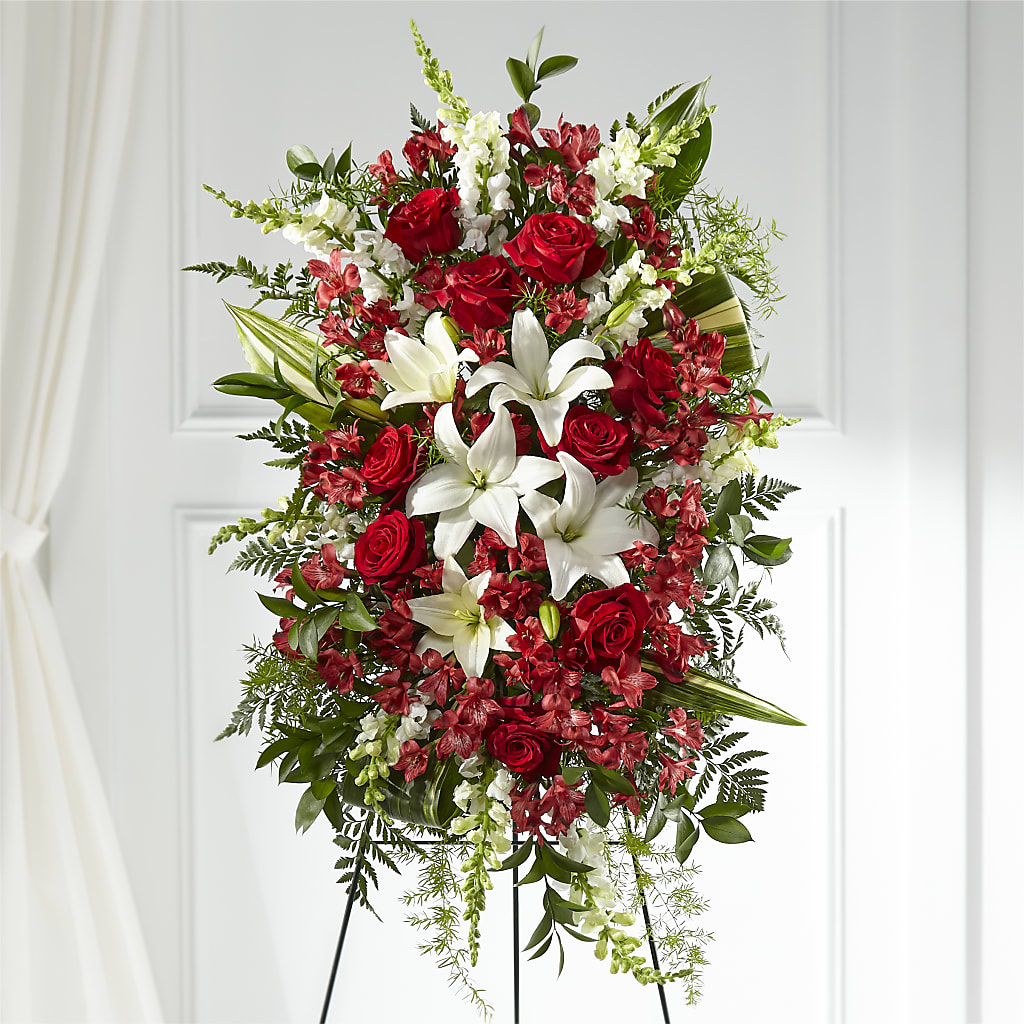 Everlasting Memory Standing Spray – White Eagle Flowers, Chicago IL