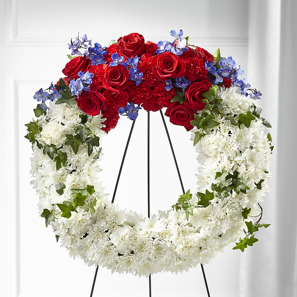 Patriotic Passion Wreath – White Eagle Flowers, Chicago IL