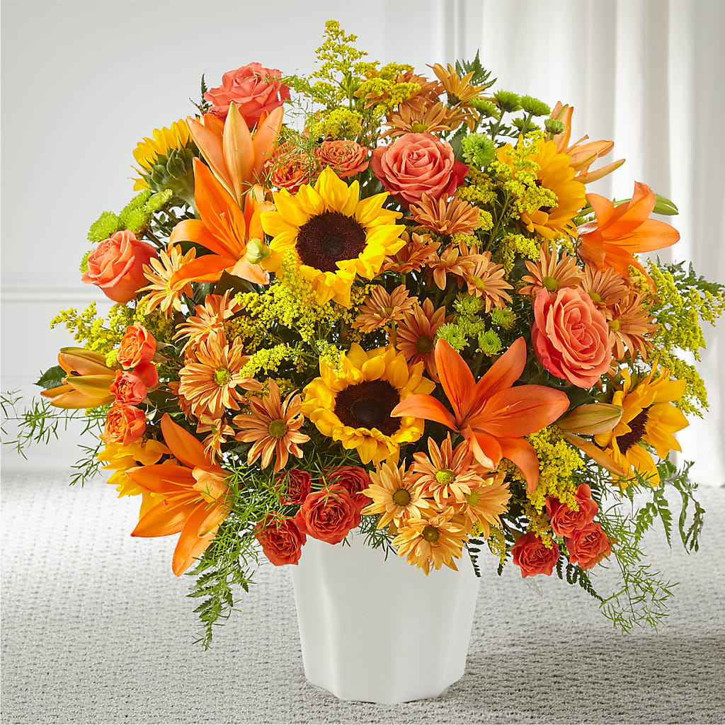 Harvest Thoughts Floor Basket – White Eagle Flowers, Chicago IL