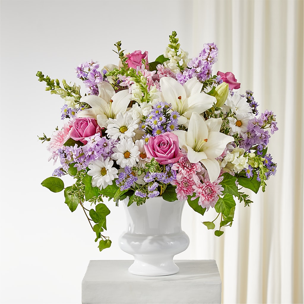 Remarkable Life Urn Arrangement – White Eagle Flowers, Chicago IL