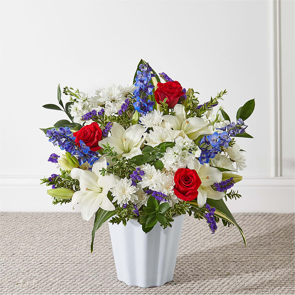 Consoled Floor Basket – White Eagle Flowers, Chicago IL