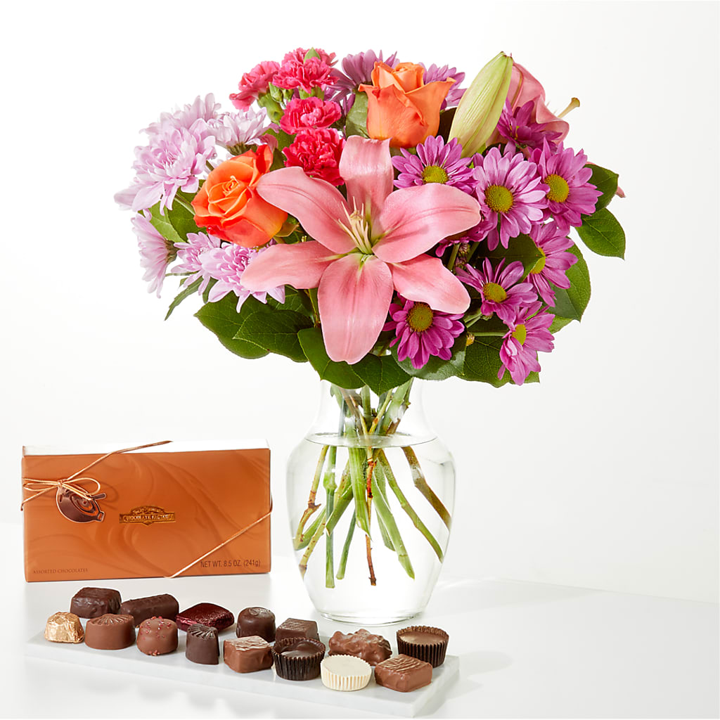One and Only Bouquet and Chocolate Bundle – White Eagle Flowers, Chicago IL