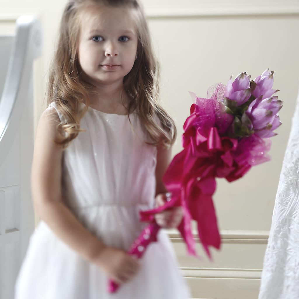 Sparkle Pink Flower Girl Bouquet – White Eagle Flowers, Chicago IL