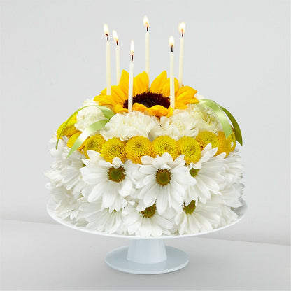 Birthday Smiles Floral Cake –  White Eagle Flowers, Chicago IL