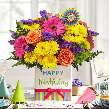 Birthday Brights Bouquet –  White Eagle Flowers, Chicago IL