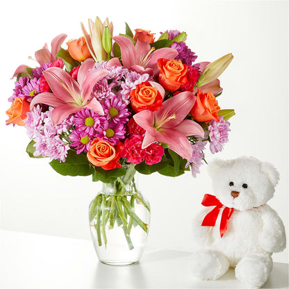 One and Only Bouquet and Bear Bundle –  White Eagle Flowers, Chicago IL