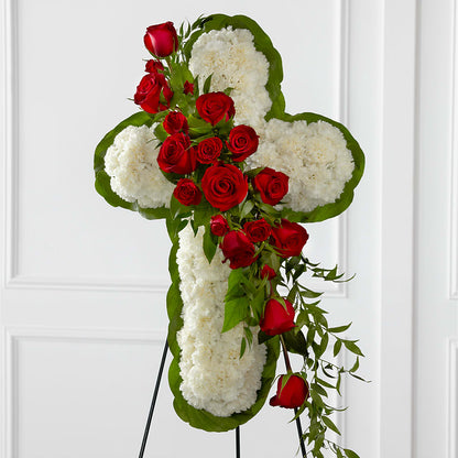 Floral Cross Easel –  White Eagle Flowers, Chicago IL