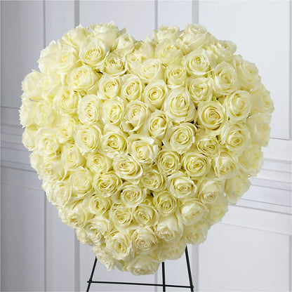 Elegant Remembrance Standing Heart –  White Eagle Flowers, Chicago IL