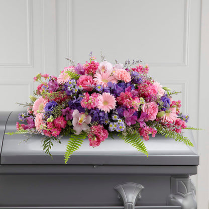 Glorious Garden Casket Spray –  White Eagle Flowers, Chicago IL