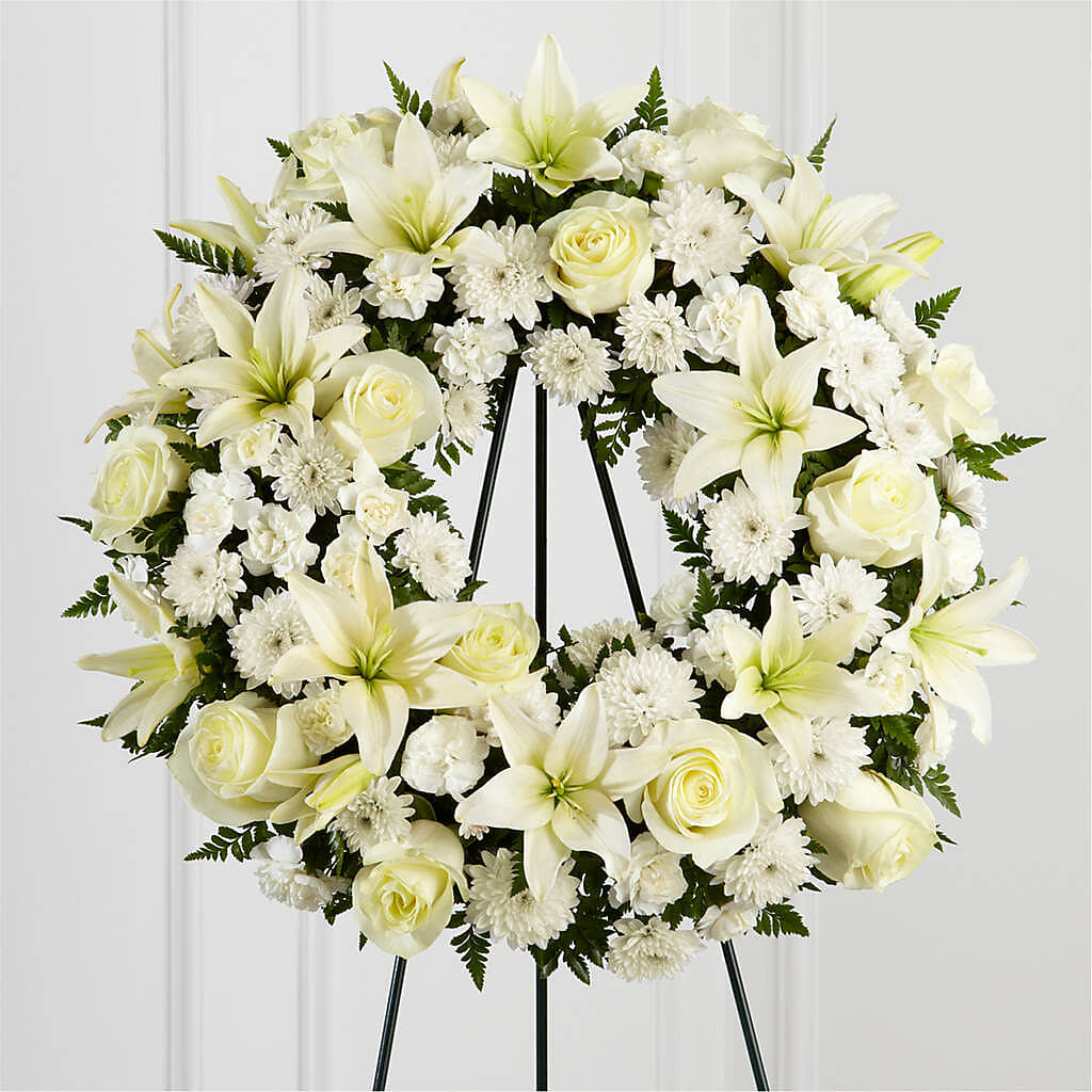 Treasured Tribute Wreath –  White Eagle Flowers, Chicago IL
