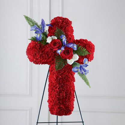 Faithful Hero Floral Cross –  White Eagle Flowers, Chicago IL