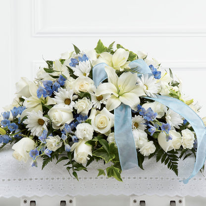 Tender Treasure Casket Spray –  White Eagle Flowers, Chicago IL