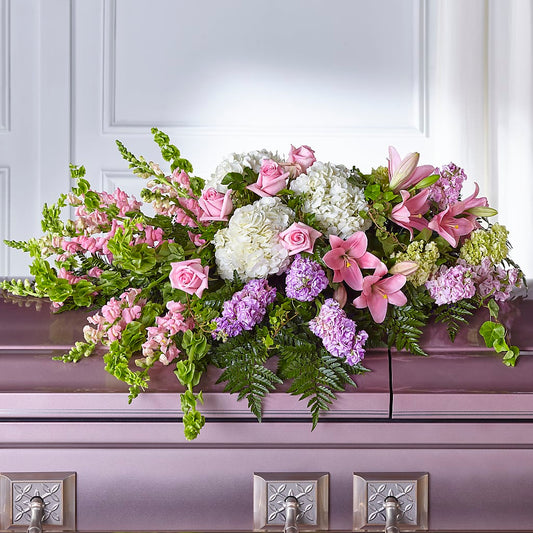 Life's Gratitude Casket Spray –  White Eagle Flowers, Chicago IL