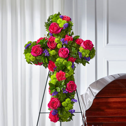 Tribute Rose Floral Cross –  White Eagle Flowers, Chicago IL
