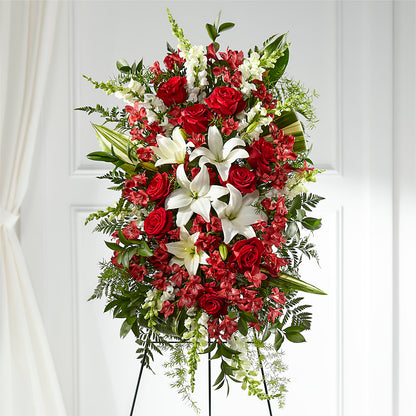 Everlasting Memory Standing Spray –  White Eagle Flowers, Chicago IL