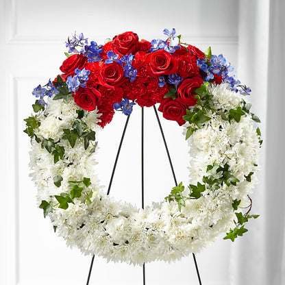 Patriotic Passion Wreath –  White Eagle Flowers, Chicago IL