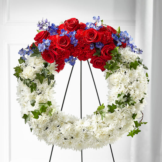 Patriotic Passion Wreath –  White Eagle Flowers, Chicago IL