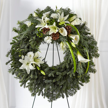 Greens of Hope Wreath –  White Eagle Flowers, Chicago IL
