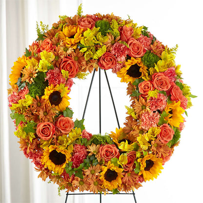 Autumnal Memories Wreath (Standard) –  White Eagle Flowers, Chicago IL