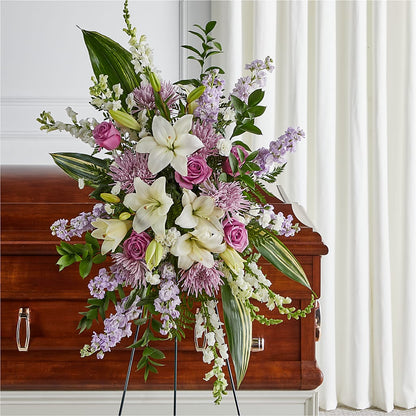 Grateful Hearts Standing Spray –  White Eagle Flowers, Chicago IL