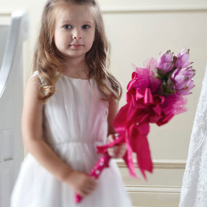 Sparkle Pink Flower Girl Bouquet –  White Eagle Flowers, Chicago IL