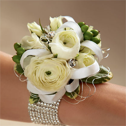 White Wedding Corsage –  White Eagle Flowers, Chicago IL