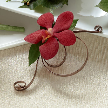 Red Mokara Boutonniere –  White Eagle Flowers, Chicago IL
